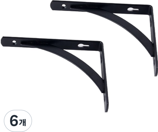 지오비즈 벽 ㄱ자 고정 선반대 150mm, 블랙, 6개