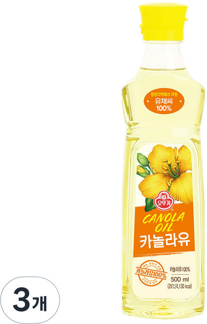 오뚜기 카놀라유, 500ml, 3개