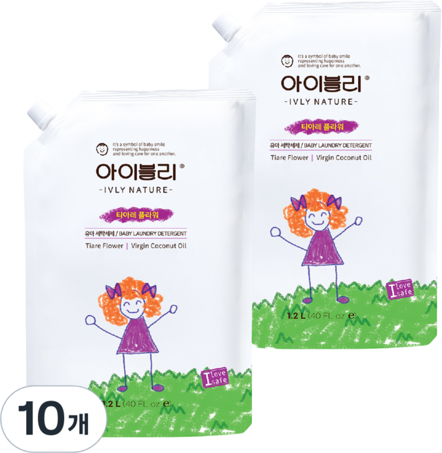 아이블리네이처 유아 세제 티아레 플라워향, 10개, 1.2L