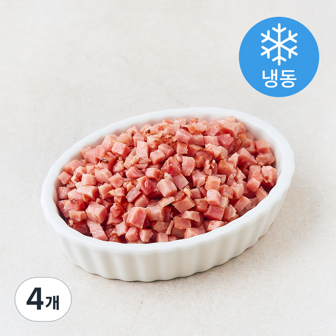 웰쿠스 담백한 베이컨 다이스 (냉동), 250g, 4개