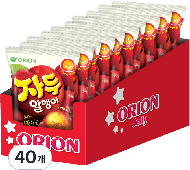 오리온 자두 알맹이 젤리 10p, 67g, 40개