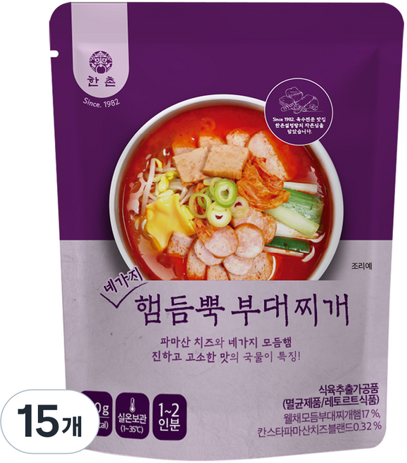 한촌 네가지 햄듬뿍 부대찌개, 15개, 500g