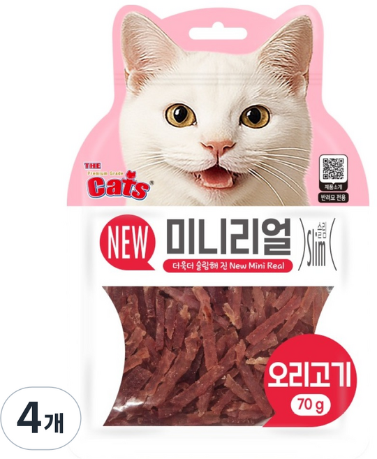 더캣츠 고양이 미니리얼 육포, 4개, 70g, 오리고기