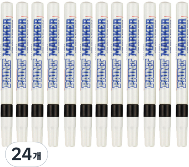 문화연필 세필 페인트마카 검정, 1색, 24개