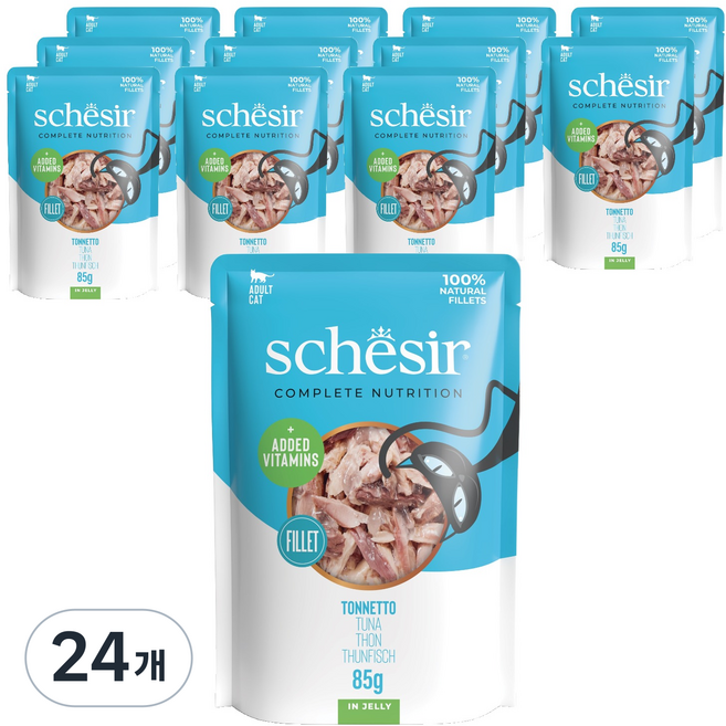 스케지어 어덜트 고양이 주식 파우치, 85g, 24개, 참치