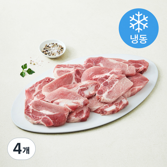 포르투갈산 돼지갈비 LA식 구이용 (냉동), 4개, 1kg