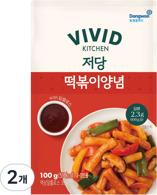 비비드키친 저당 떡볶이양념, 100g, 2개