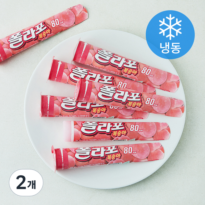 해태아이스 폴라포 복숭아 (냉동), 2개, 7개입, 120ml