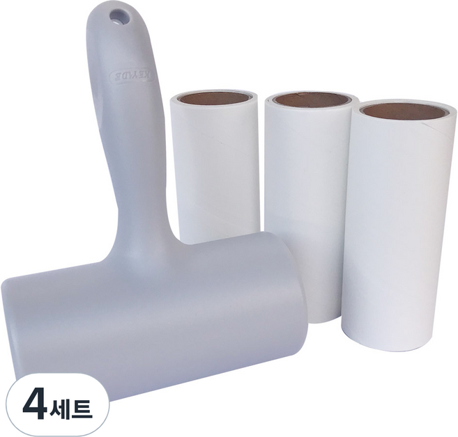 퍼닉 유니크 사선테이프 롤 클리너 T자형 그레이 + 리필 4p 세트, 4세트