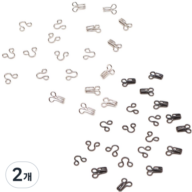 동대문단추왕 바지 치마 후크 걸고리 소 니켈 2종 x 5p + 흑니켈 2종 x 5p 세트, 니켈 + 흑니켈, 2개