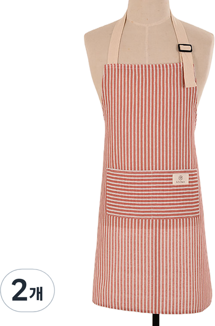 블루코지 앞치마, 스트라이프 레드, 2개
