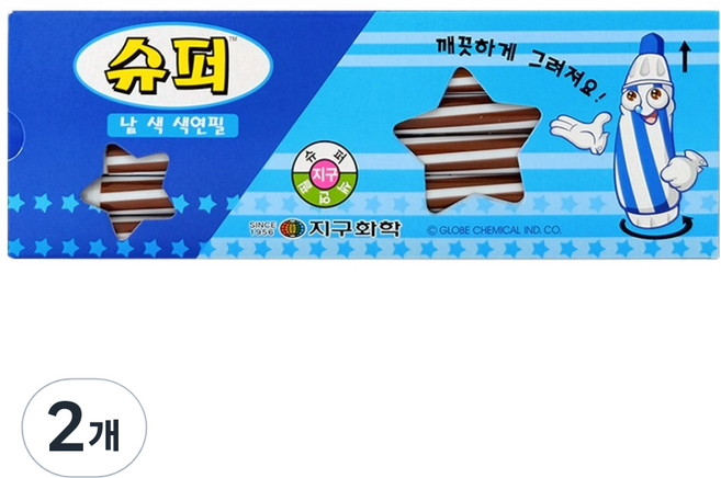 지구화학 슈퍼 색연필 낱색 갈색 12p, 2개, 1색