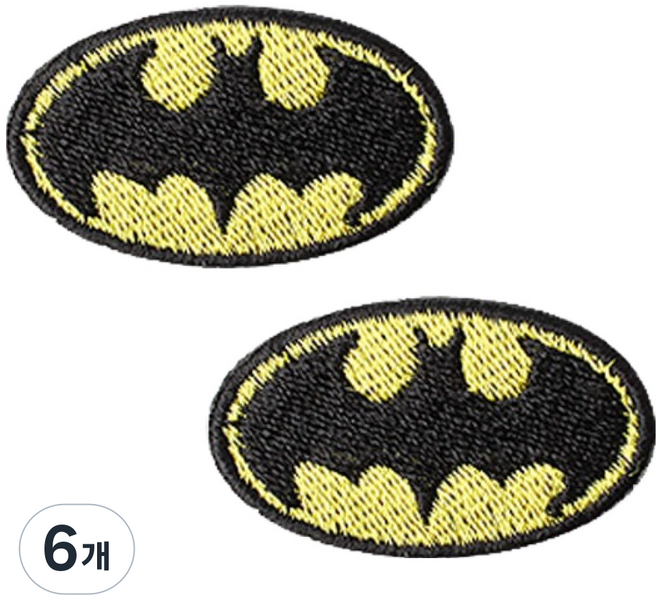 Button King 東大門鈕扣王 熱接著式刺繡臂章貼片, 6個, 蝙蝠俠