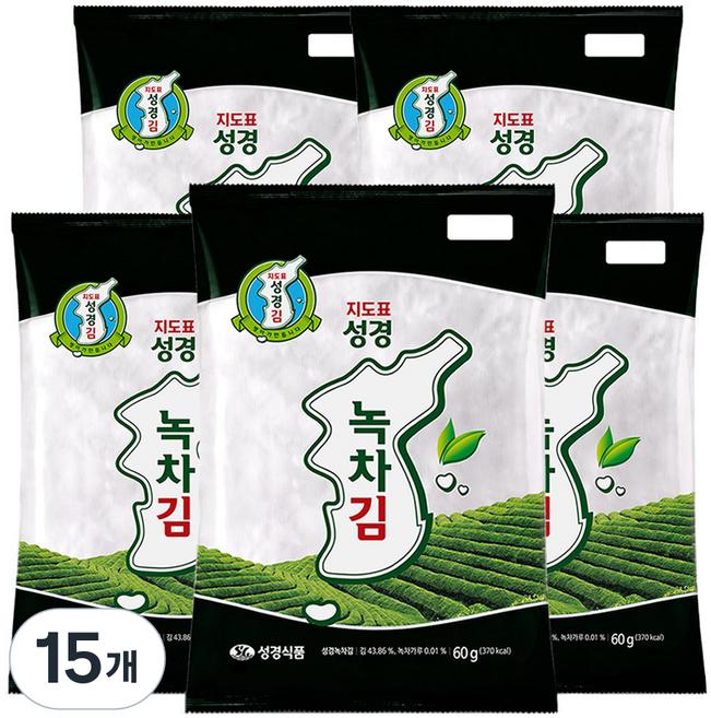 지도표성경 성경 녹차김, 15개, 60g