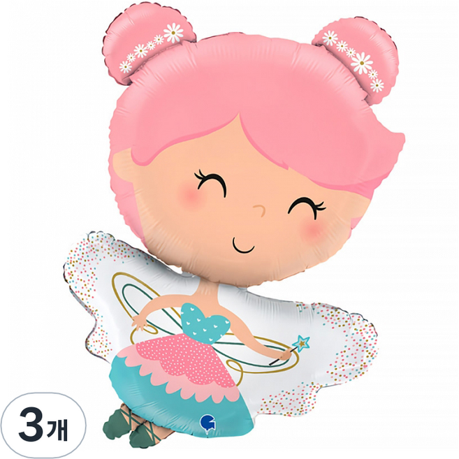 그라보 은박풍선 요정, 혼합색상, 3개