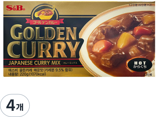 에스앤비골든 카레 매운맛, 220g, 4개