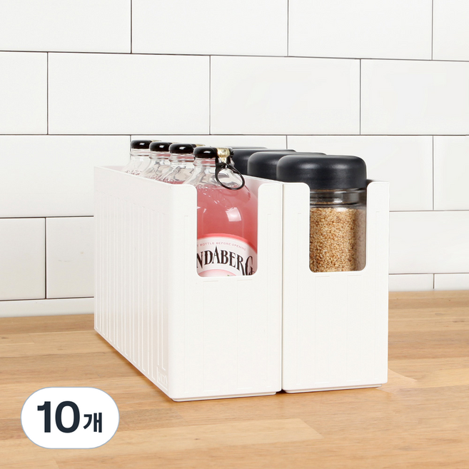 가쯔 국내 제조 팬트리 수납 다용도 정리함, 화이트, 10개