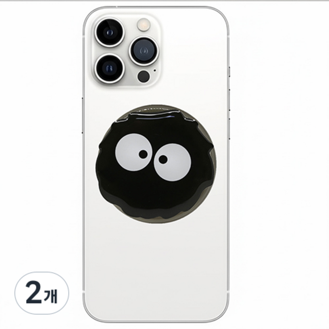 제이카라 맥세이프 호환 그립톡 스마트톡 거치대, B16 먼지 블랙, 2개