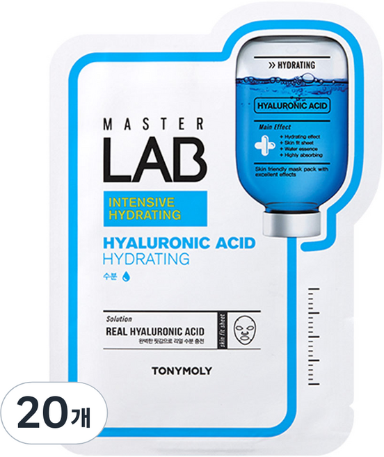 토니모리 마스터 랩 히알루론산 마스크 시트, 1개입, 20개