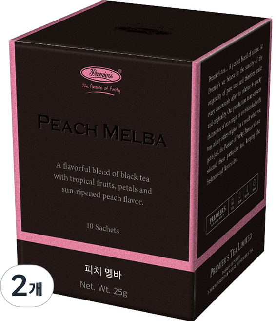프리미어스티 피치 멜바 홍차, 25g, 10개입, 2개