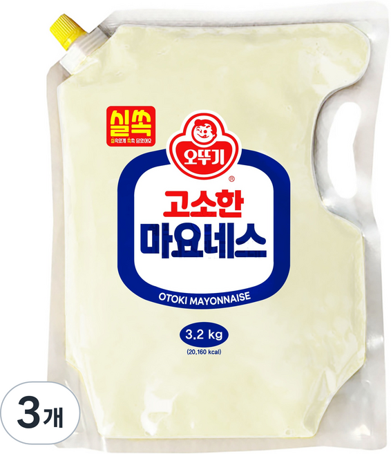 오뚜기 실쏙 고소한 마요네스 스파우트팩, 3.2kg, 3개