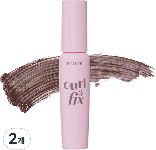 ETUDE Curv Fix 迷你睫毛膏 4g, 05 藕棕色, 2個
