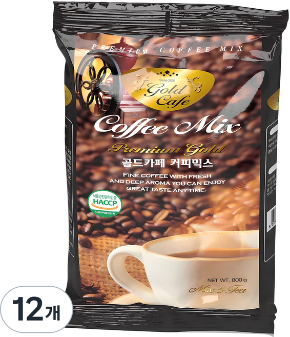 모카씨엔티 자판기용 골드카페 커피믹스, 800g, 1개입, 12개