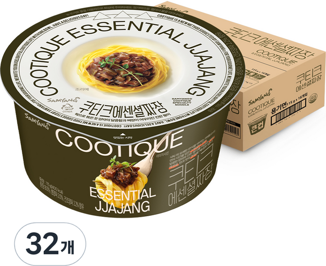 삼양 쿠티크에센셜짜장 컵라면 115g, 32개