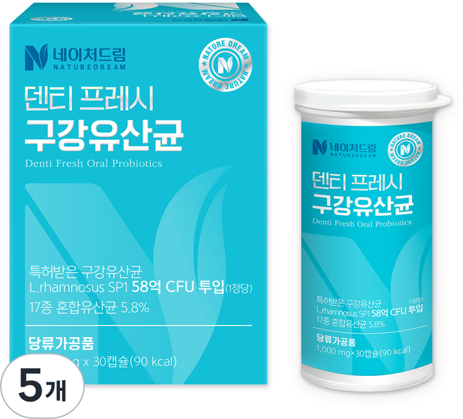 네이처드림 덴티 프레시 구강 유산균 30g, 30정, 5개