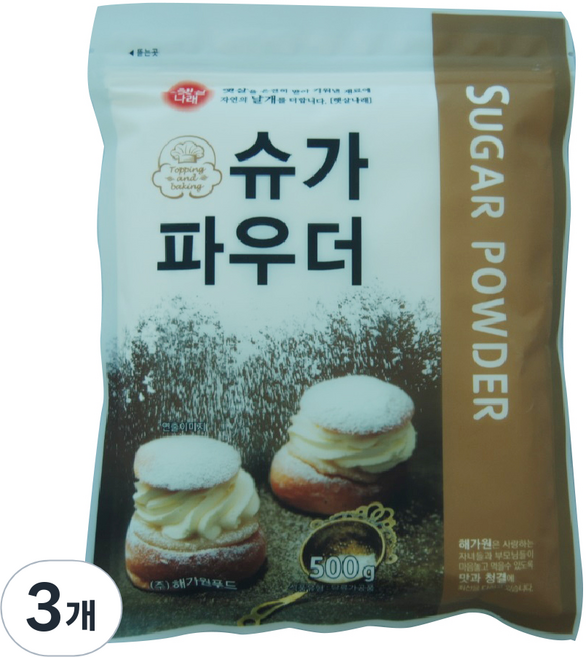 해가원 햇살나래 슈가파우더, 500g, 3개