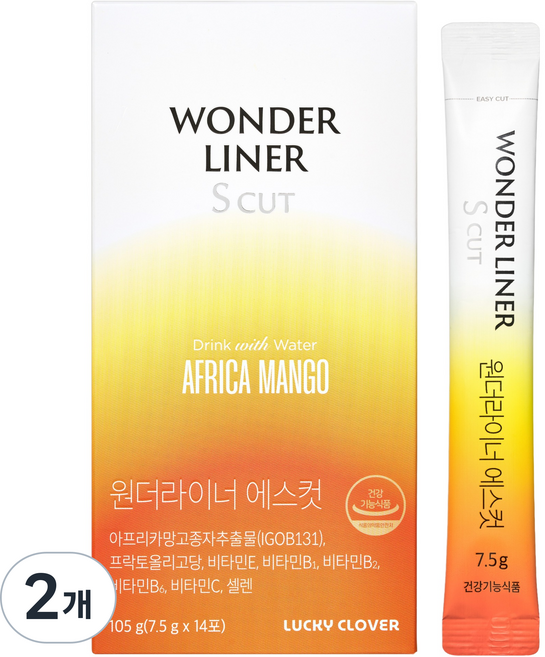 럭키클로버 마시는 아프리카망고 원더라이너 에스컷 14p, 105g, 2개
