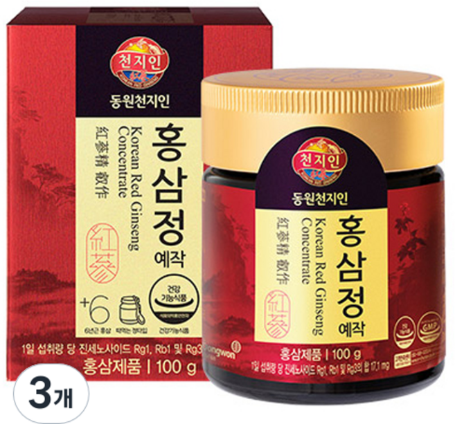 천지인 홍삼정 예작, 100g, 3개