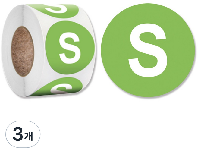 아이엔피 사이즈 S 롤 원형스티커 2.5cm FS02, 혼합색상, 3개