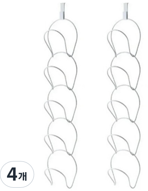 624C 모자 보관용 후크 행거, 4개, 화이트