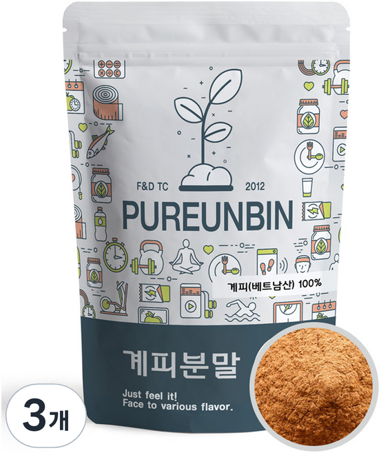 PUREUNBIN 肉桂粉, 200g, 3個