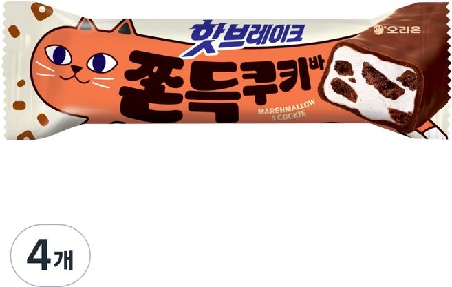 오리온 핫브레이크 쫀득쿠키바, 4개, 38g