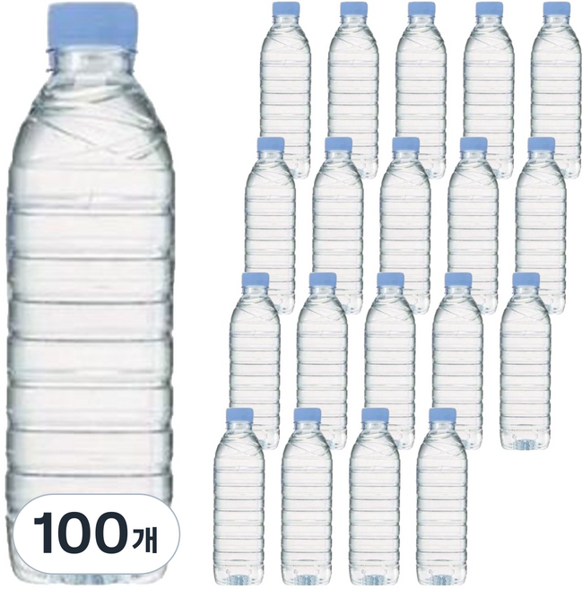 모닝캄 생수 무라벨, 100개, 500ml