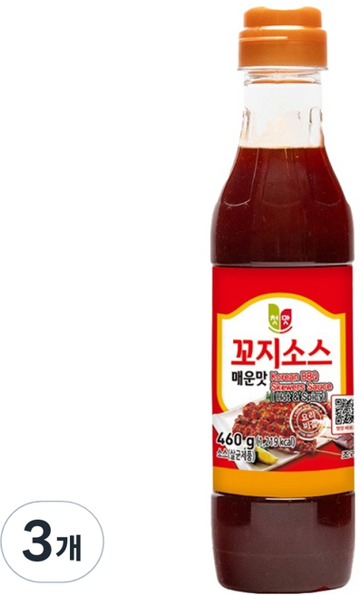 첫맛 꼬지소스 매운맛, 460g, 3개