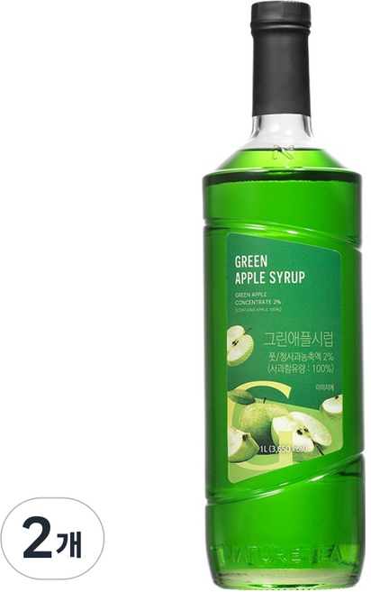 네이쳐티 그린애플시럽, 1L, 2개