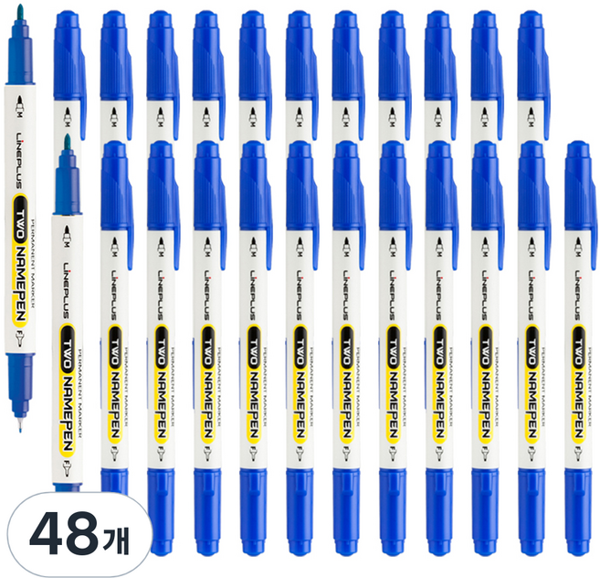 라인플러스 투 네임펜, 파랑색, 48개