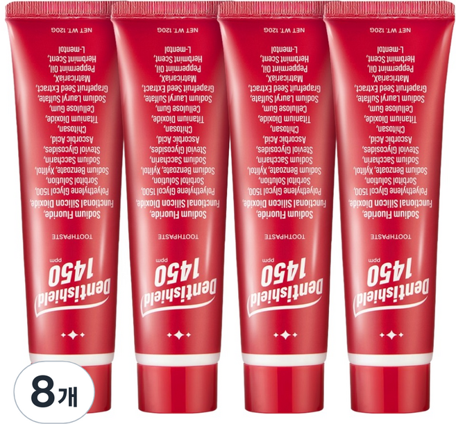 폴메디슨 덴티쉴드 1450 고불소 치약, 120g, 8개