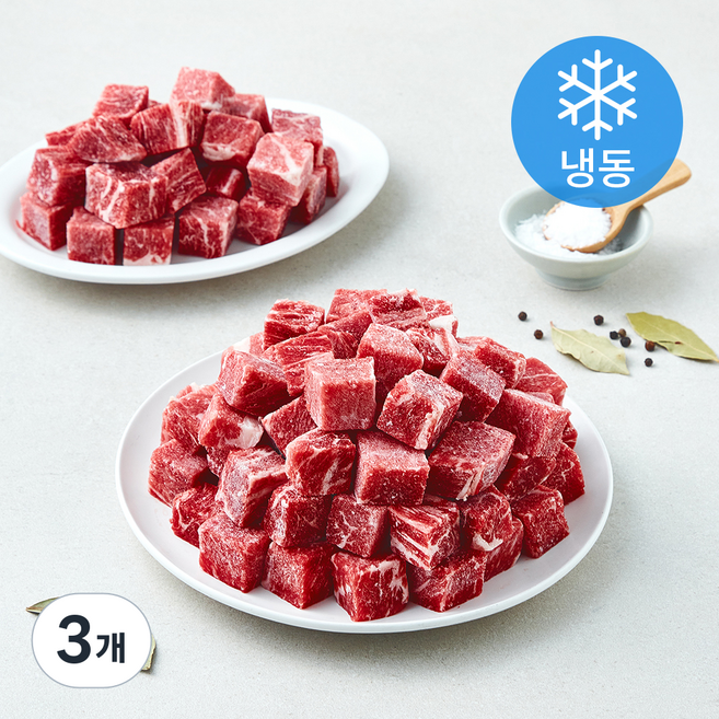 미국산 앞다리 국거리용 (냉동), 3개, 1kg