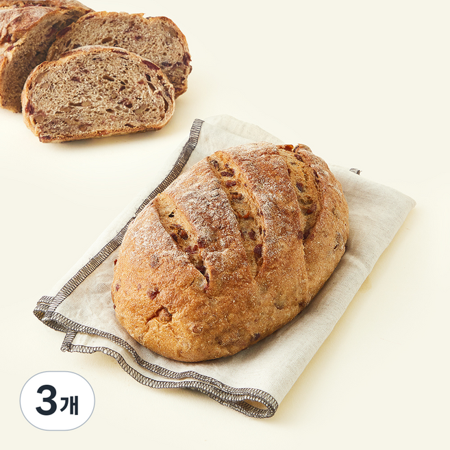 바른식방 크랜베리호두 깜빠뉴, 430g, 3개, 1개입