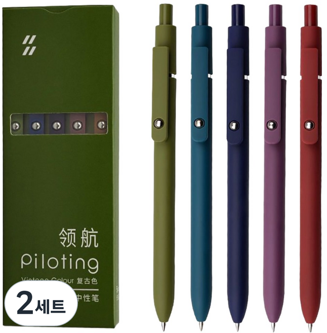 ZENNYTH 贊仕 快乾Daowans復古中性筆5件組 0.5mm, 復古(筆身), 黑色(墨水), 2套