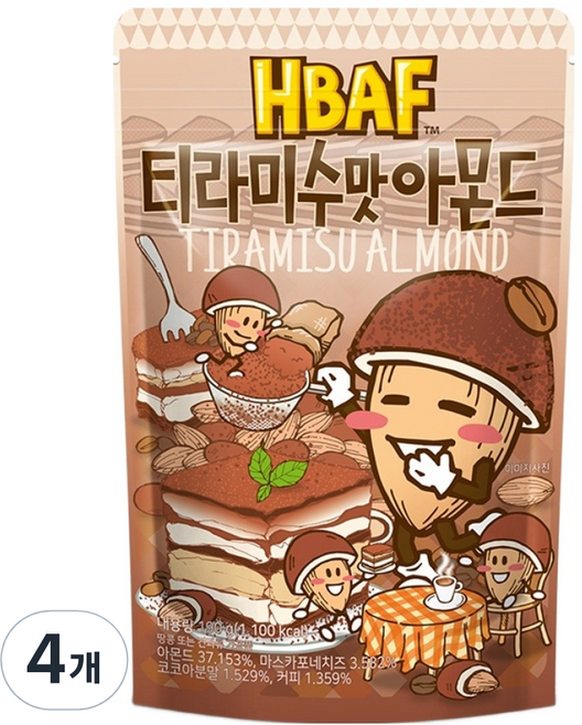 바프 티라미수맛 아몬드, 190g, 4개