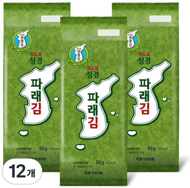 지도표성경 파래김, 50g, 12개