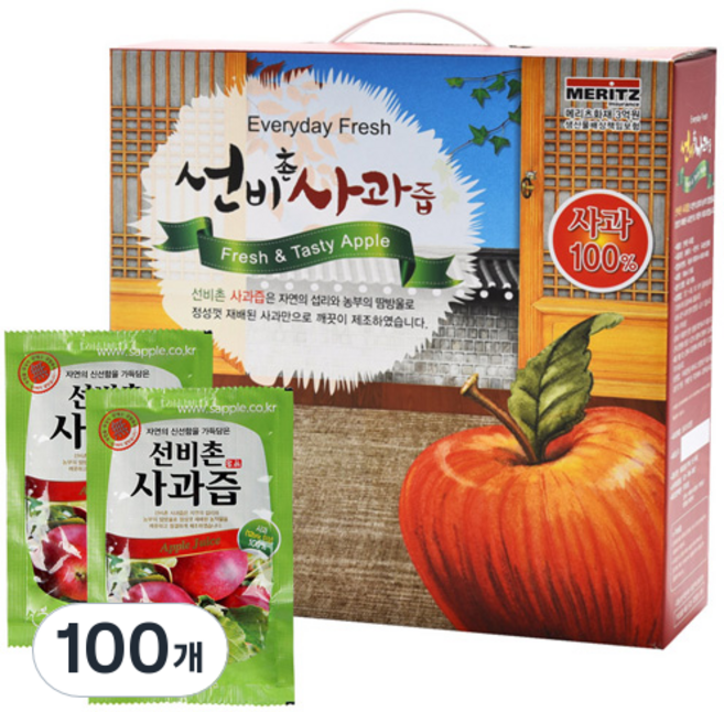 싱싱 선비촌 사과즙, 100ml, 100개