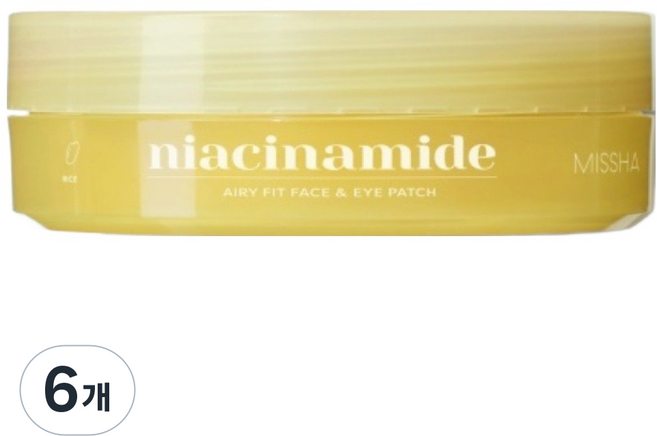 미샤 에어리핏 나이아신아마이드 브라이트닝 페이스 아이패치, 6개, 60개입