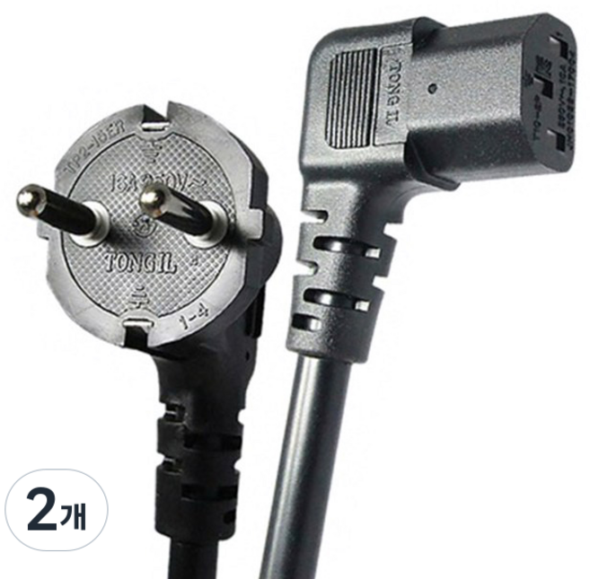 마하링크 국산 ㄱ자 16A 전원 코드 파워케이블 ML-PWGL020, 2개, 2m