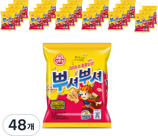 오뚜기 뿌셔뿌셔 떡볶이맛, 90g, 48개